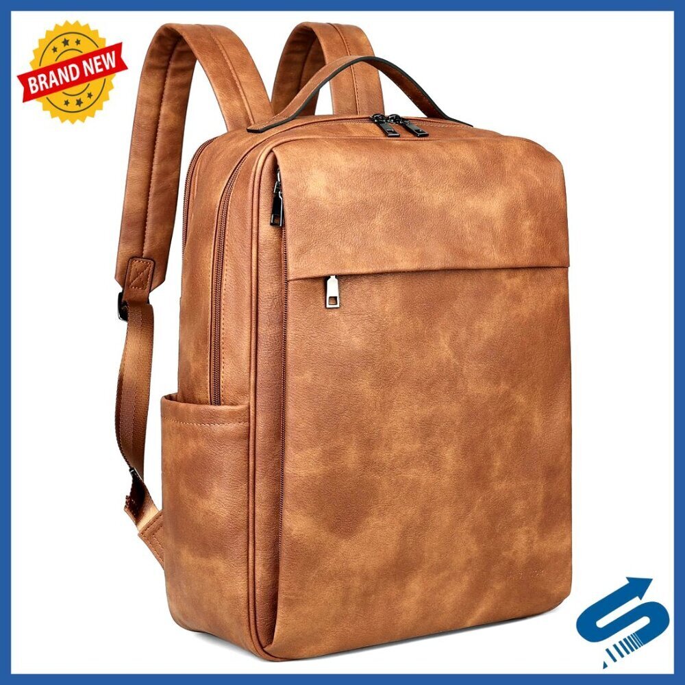 Large Vegan Leather Laptop Backpack Travel Bag Casual Chic College Purse